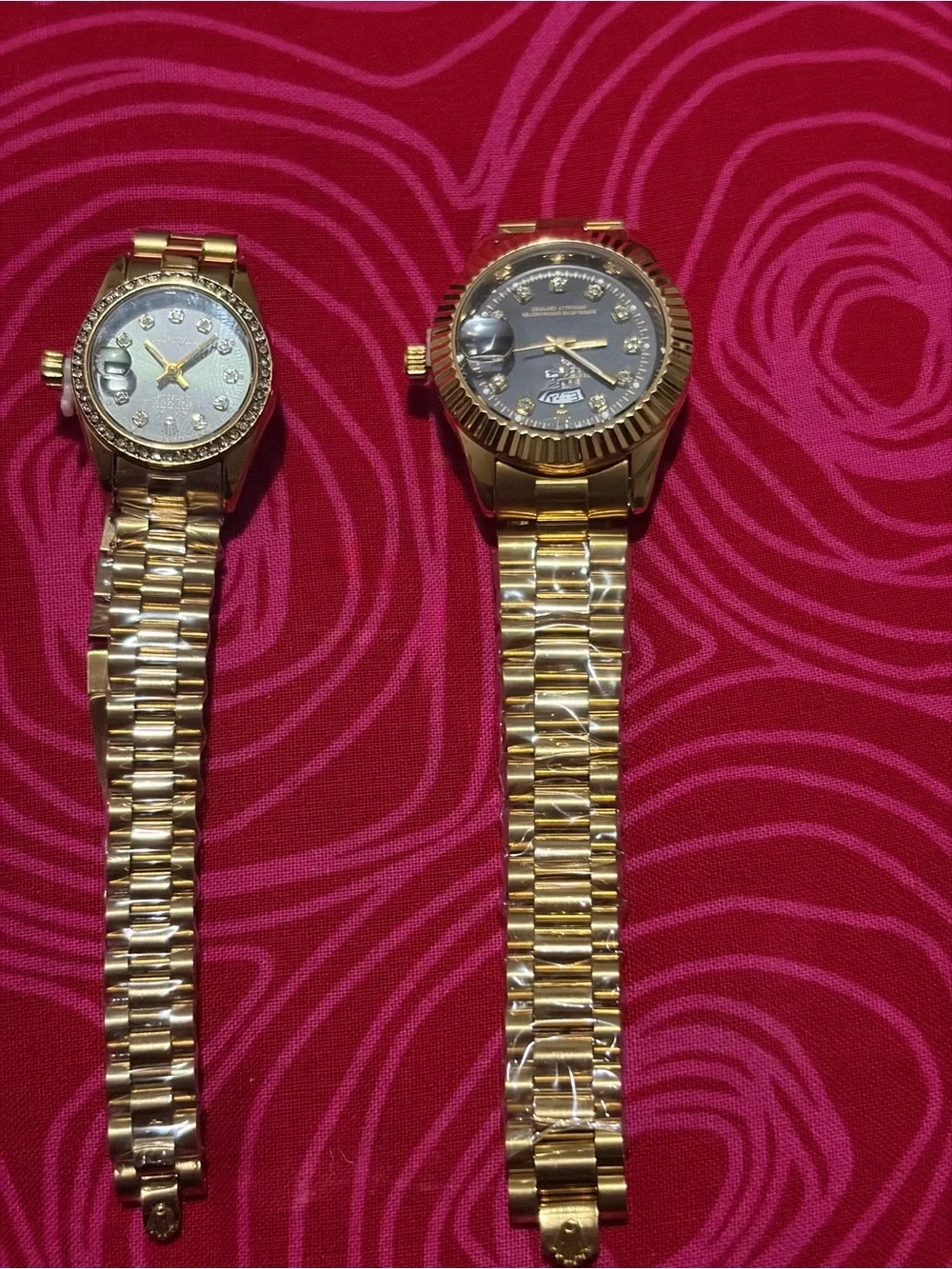 Gold-Tone Women's Watch with Crystal Bezel - Unbranded